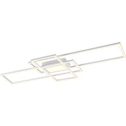 Foto van Led plafondlamp - trion urano - 60w - aanpasbare kleur - afstandsbediening - dimbaar - rechthoek - mat wit - aluminium