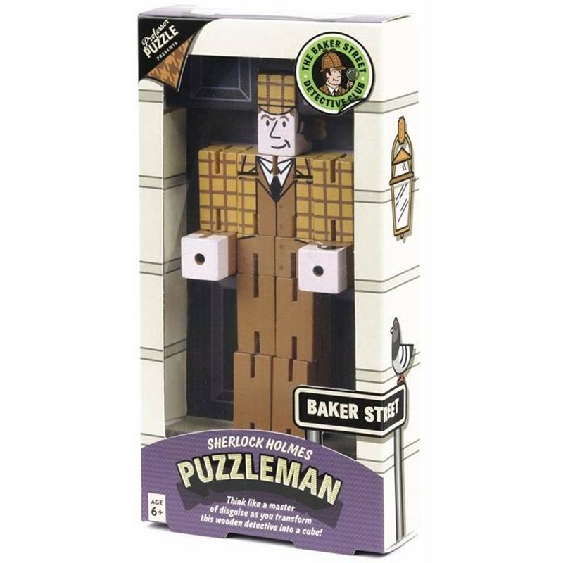 Foto van Professor puzzle breinbreker sherlock puzzleman hout junior lichtbruin