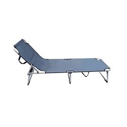 Foto van Maxxgarden aluminium ligstoel - voor tuin en zwembad - verstelbare rug - 189x59 cm (grijs)