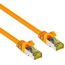 Foto van Cat 7 - s/ftp - netwerkkabel - patchkabel - afgeschermd - 10 gbps - 1 meter - oranje - allteq