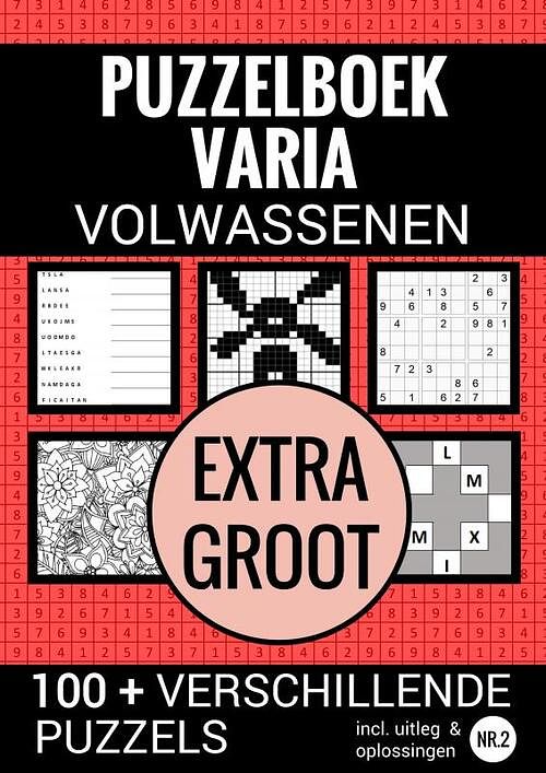 Foto van Boek cadeau - puzzelboek varia extra groot - nr. 2 - voor ouderen, slechtzienden, senioren, opa en oma - puzzelboeken & meer - paperback