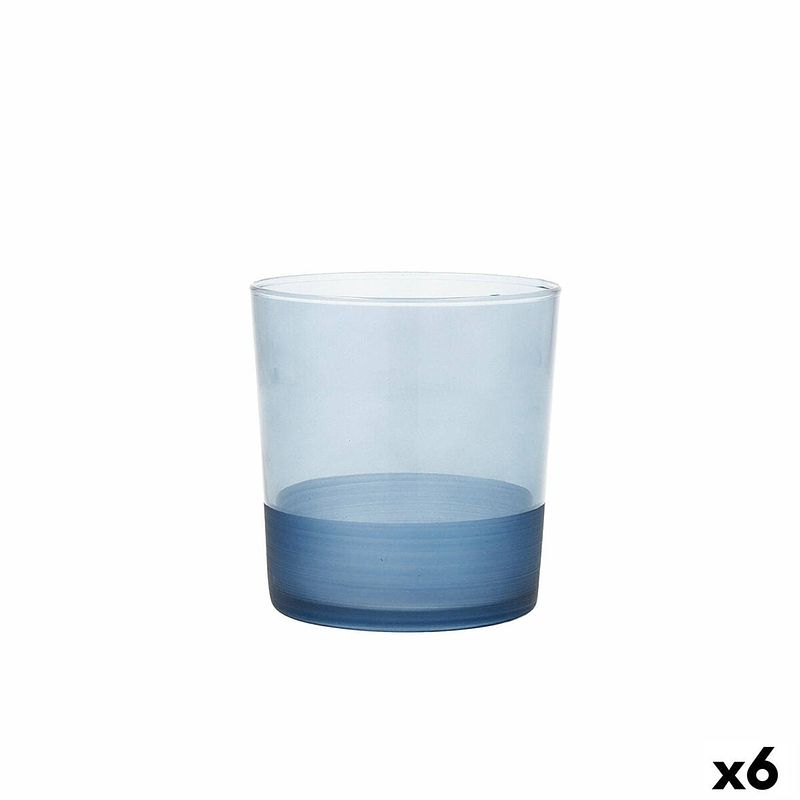 Foto van Glas quid pincel blauw glas 380 ml (6 stuks)