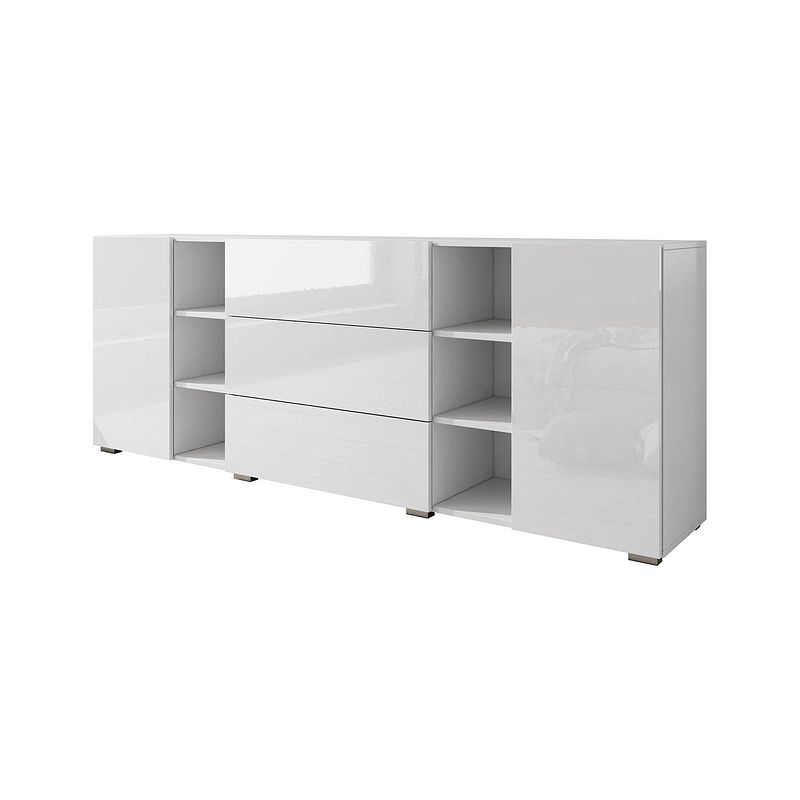 Foto van Meubella dressoir bonzo - wit - 190 cm