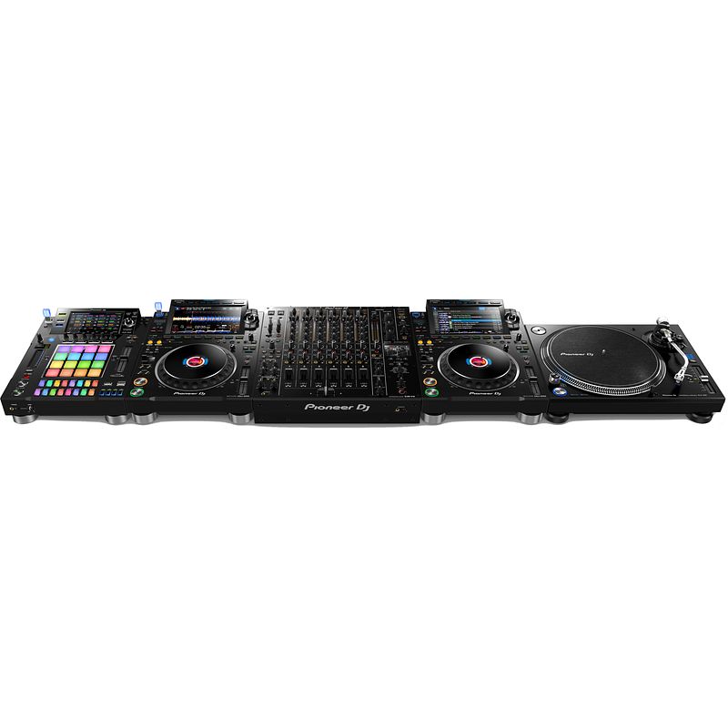 Foto van Pioneer dj cdj-3000 (2x) + djm-v10 + djs-1000 + plx-1000