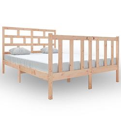 Foto van The living store houten bedframe - - bedden - 195.5 x 145.5 x 69.5 cm - massief grenenhout