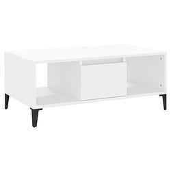 Foto van The living store salontafel industrieel - 90 x 50 x 36.5 cm - wit