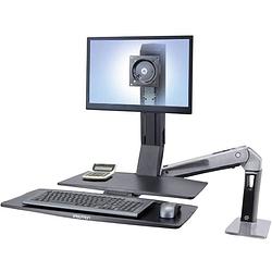 Foto van Ergotron workfit-a monitor-tafelbeugel 1-voudig 25,4 cm (10) - 61,0 cm (24) in hoogte verstelbaar, toetsenbordhouder, kantelbaar, zwenkbaar, roteerbaar