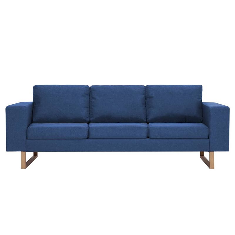 Foto van The living store stoffen bank - 3-zits - blauw - 200x82x75cm - comfortabel en duurzaam