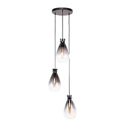 Foto van Dimehouse industriële hanglamp veronica - smokey glass - 3-lichts getrapt