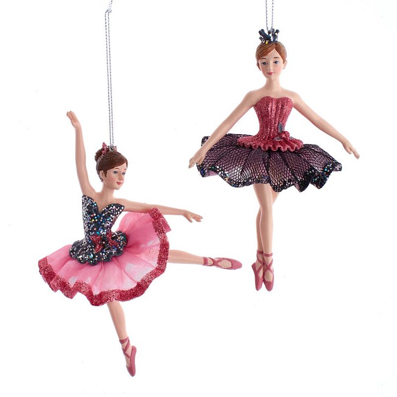 Foto van Kurt s. adler - ornament plastic roze ballerina l16cm