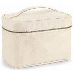 Foto van Reis toilettas/etui naturel met handvat 23 cm voor heren/dames - toilettassen