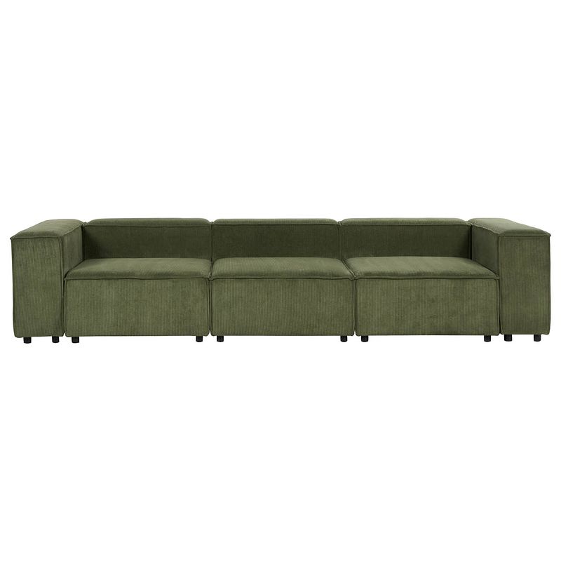 Foto van Beliani aprica - modulaire sofa-groen-corduroy