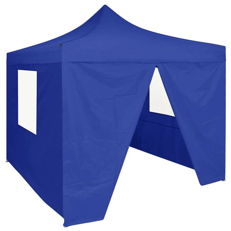 Foto van Vidaxl partytent met 4 zijwanden inklapbaar 2x2 m staal blauw