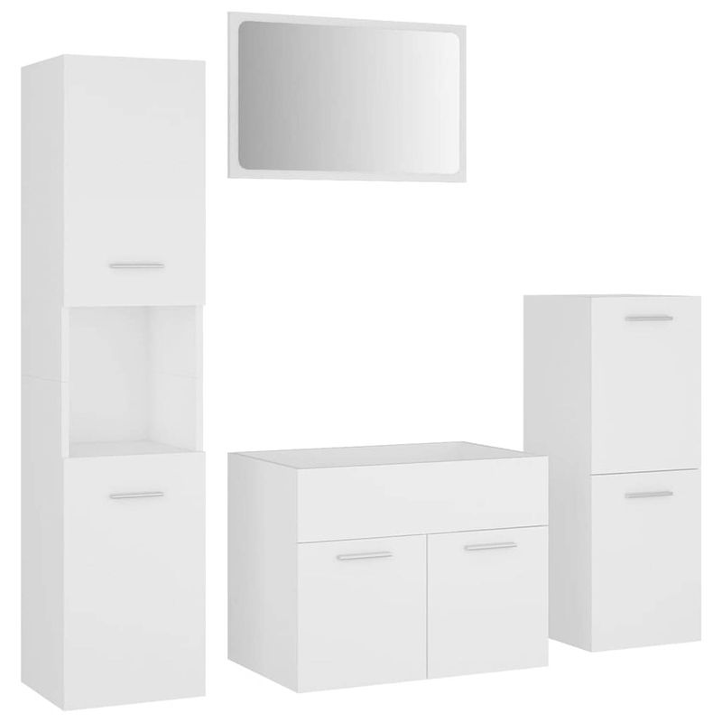 Foto van The living store badkamermeubelset - wastafelkast - lage kast - hoge kast - 60x38.5x46cm - 30x30x80cm - 30x30x130cm