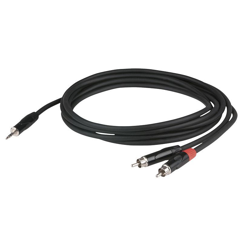 Foto van Dap flx30 stereo 3.5 mm jack naar 2 x rca 3 meter