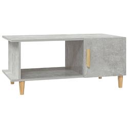 Foto van The living store salontafel betongrijs 90 x 50 x 40 cm - hoge kwaliteit bewerkt hout en massief eucalyptushout