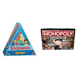 Foto van Spellenbundel - 2 stuks - triominos junior & monopoly valsspelerseditie