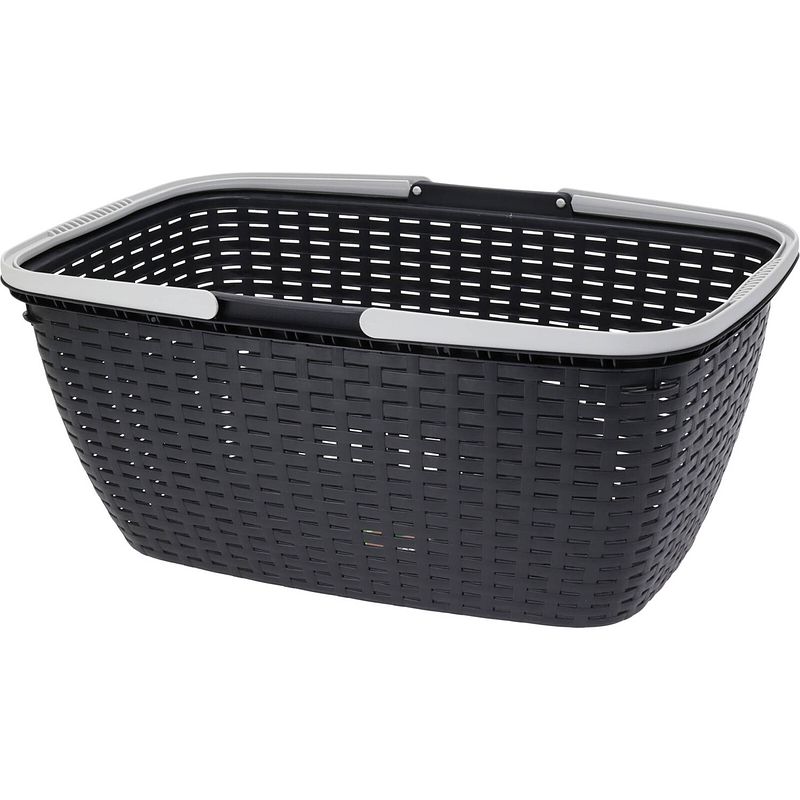 Foto van Excellent houseware wasmand - antraciet grijs - 35l - kunststof - 60 x 40 x 25 cm - wasmanden