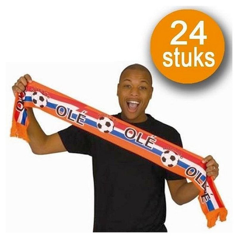 Foto van Oranje versiering 24 stuks oranje sjaal nederlands elftal ek/wk voetbal
