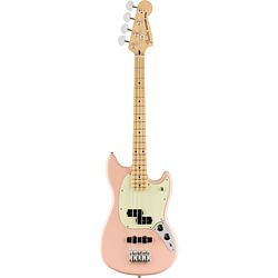 Foto van Fender mustang bass pj shell pink mn limited edition elektrische basgitaar