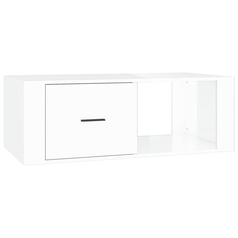 Foto van The living store salontafel - hoogglans wit - 100 x 50.5 x 35 cm - duurzaam materiaal