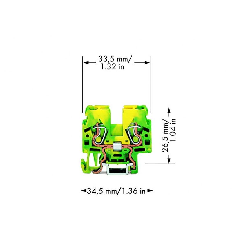 Foto van Wago 870-917 aardingsklem 5 mm spanveer toewijzing: terre groen, geel 100 stuk(s)