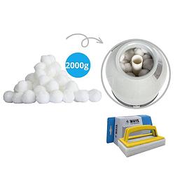 Foto van Flowclear polysphere filterbollen - 2000 gram & ways scrubborstel