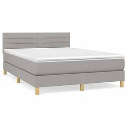 Foto van The living store boxspringbed - the living store - bed - 203 x 144 x 78/88 cm - lichtgrijs