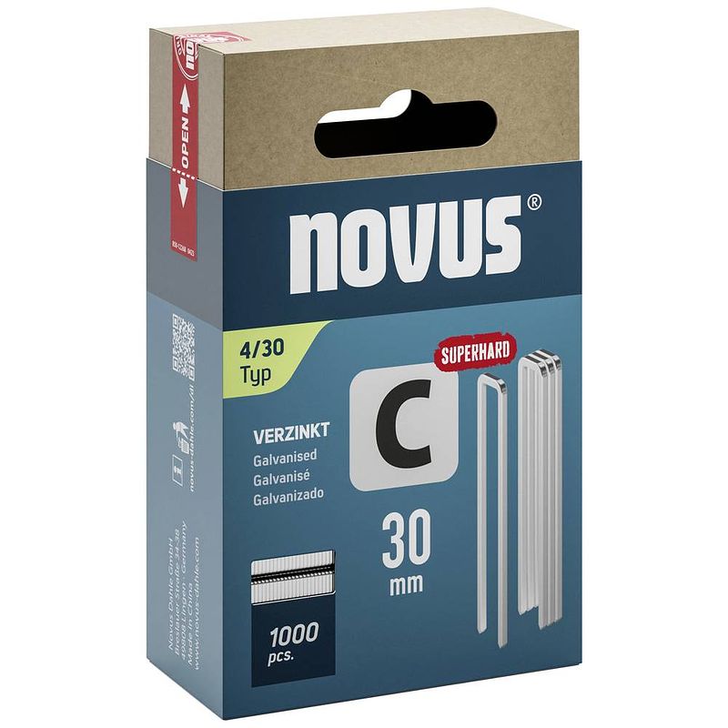 Foto van Novus nietjes type 4 1000 stuk(s) 042-0806 afm. (l x b) 30 mm x 6.1 mm