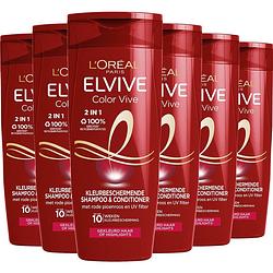 Foto van L'soréal paris elvive color vive 2in1 shampoo - 6x 250ml- voordeelverpakking