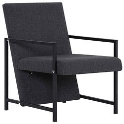 Foto van The living store fauteuil - moderne vormgeving - armstoel - 53x69x73cm - donkergrijs massief hout