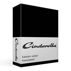 Foto van Cinderella katoen-satijn hoeslaken - 100% katoen-satijn - 1-persoons (100x210 cm) - black