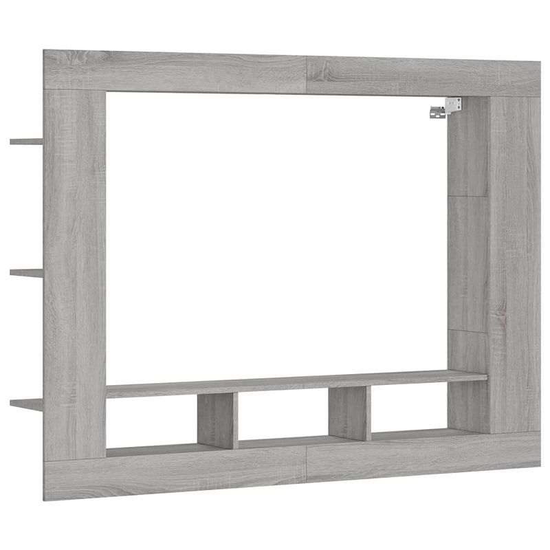 Foto van The living store tv-meubel 152x22x113 cm bewerkt hout grijs sonoma eikenkleurig - kast