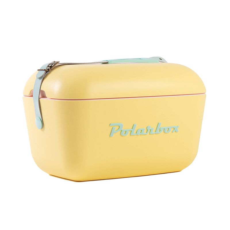 Foto van Polarbox retro koelbox classic geel - 12 liter inhoud - duurzaam geproduceerd