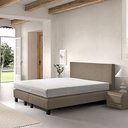 Foto van 2-persoons boxspring cloud chill - taupe 140x210 cm - pocketvering - inclusief topper - dekbed-discounter.nl