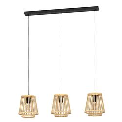 Foto van Eglo hykeham hanglamp - e27 - 91 cm - zwart/hout