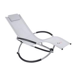 Foto van Samax ligstoel, schommelstoel, opvouwbaar met kussen - rocky grijs
