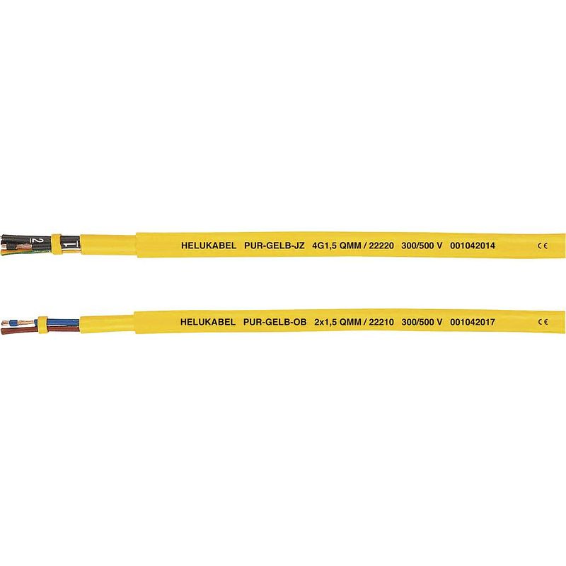 Foto van Helukabel pur-yellow jb stuurstroomkabel 3 g 0.75 mm² geel 22201-1000 1000 m