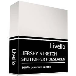 Foto van Livello hoeslaken splittopper jersey offwhite 160 x 200/ 210 cm