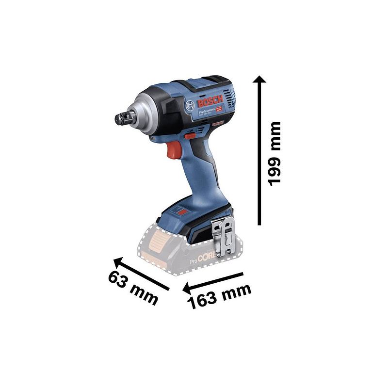 Foto van Bosch professional gds 18v-300 06019d8200 accu-draaislagmoeraanzetter 18 v zonder accu