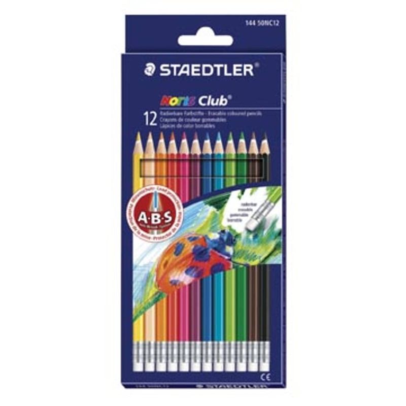 Foto van Staedtler kleurpotlood noris club uitgombaar 12 potloden
