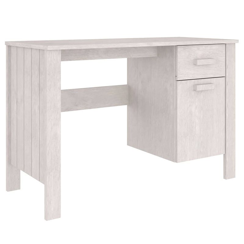 Foto van The living store hamar bureau - grenen - wit - 113 x 50 x 75 cm - met lade en vak