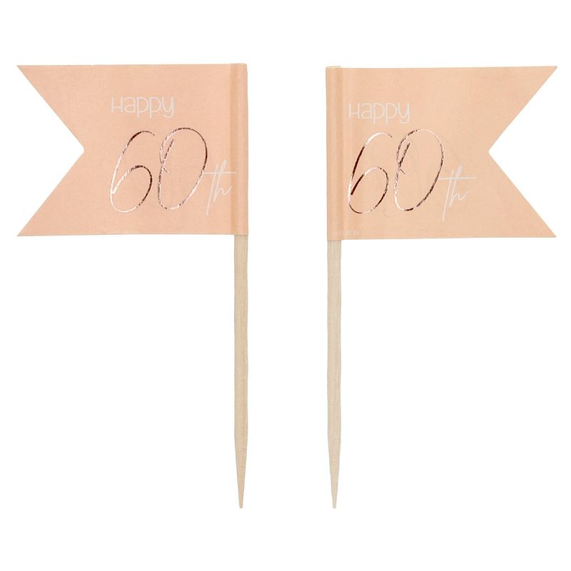 Foto van Prikkers elegant lush blush 60 jaar - 36 stuks