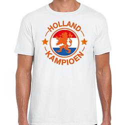 Foto van Wit fan shirt / kleding holland kampioen met leeuw ek/ wk voor heren l - feestshirts