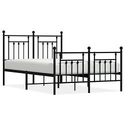 Foto van Vidaxl bedframe met hoofd- en voeteneinde metaal zwart 120x190 cm