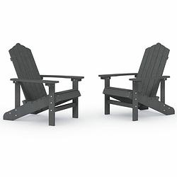 Foto van Vidaxl tuinstoelen 2 st adirondack hdpe antracietkleurig