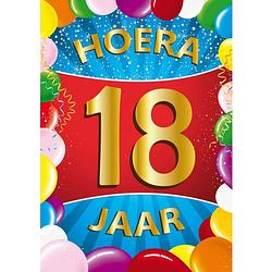 Foto van 2x stuks 18 jaar mega deurposter 59 x 84 cm leeftijd verjaardag feestartikelen - feestposters