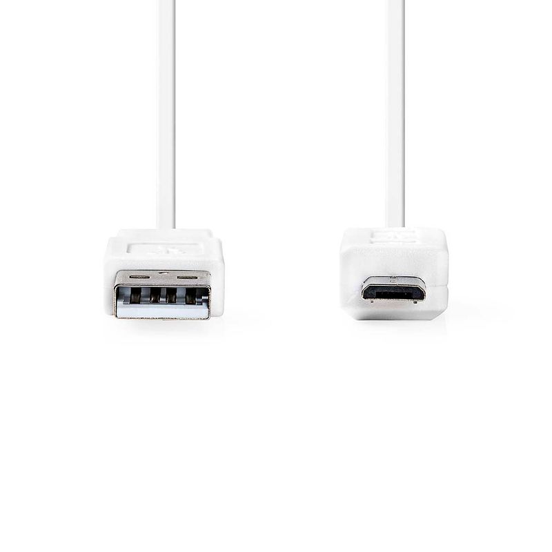 Foto van Nedis usb-kabel - wit - 1.00 m