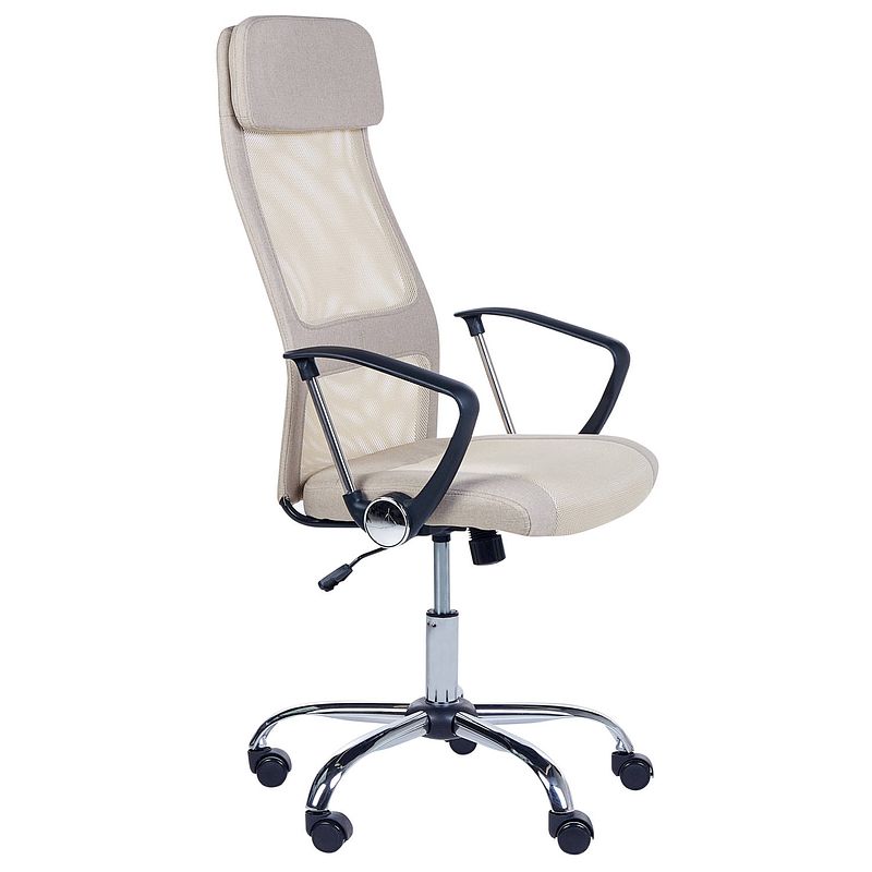 Foto van Beliani pioneer - bureaustoel-beige-polyester