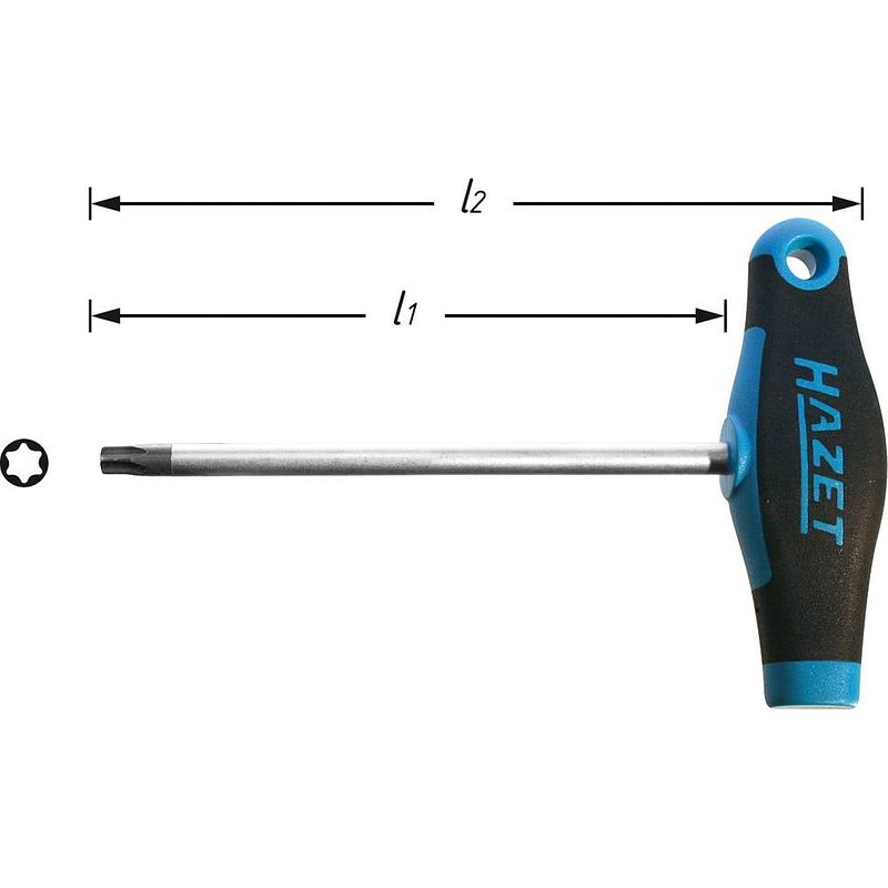 Foto van Hazet werkplaats torx-schroevendraaier grootte t 30 koplengte: 130 mm